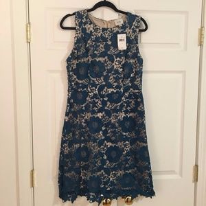 ECI Floral Lace Dress Dark Teal